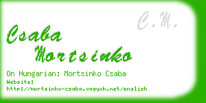 csaba mortsinko business card